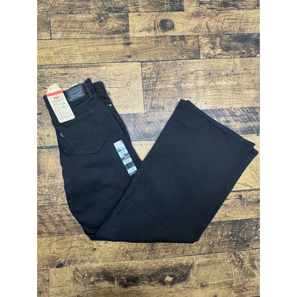Levis 318 Shaping Wide Leg Jeans Black Stellar Stretch 31x32 NEW